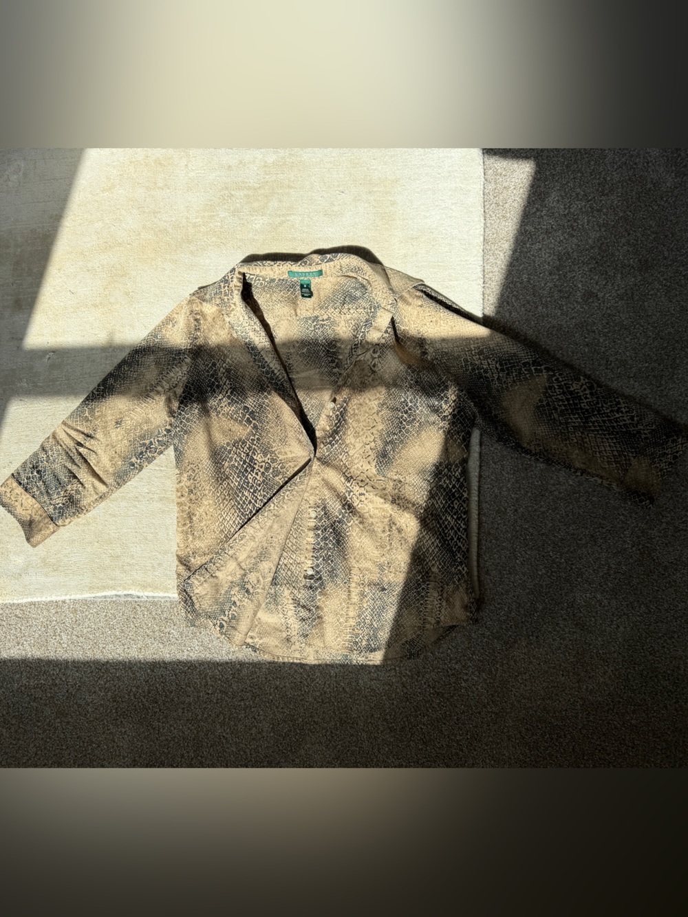 Ralph Lauren Snake-Print Reptile Blouse - Brown/Beige